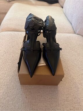 Mango KITTEN-HEEL LEATHER SHOES Leather Women’s Pumps - Black